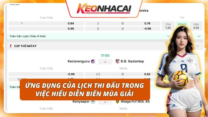 Ứng dụng của lịch thi đấu trong việc hiểu diễn biến mùa giải